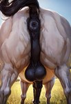 animal_genitalia animal_penis anus anus_focus balls bestiality big_butt black_anus black_balls black_penis butt butt_focus close-up equine_anus equine_genitalia equine_penis feral genitals implied_oral male penis presenting presenting_anus presenting_hindquarters raised_tail realism realistic realistic_feral rear_view solo white_body potato_salad equid equine horse mammal hi_res