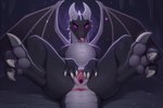blep cave feet female feral genitals lying mythology on_back particles pussy solo spread_legs spread_pussy spread_wings spreading tongue tongue_out wings lightning7 minecraft dragon ender_dragon mythological_creature mythological_scalie scalie hi_res