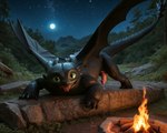 bodily_fluids campfire dripping feral fire forest forest_background genital_fluids grass light male moonlight mythology nature nature_background night outside plant precum precum_drip precum_string rock sky solo star starry_sky tongue tongue_out tree effbeezee toothless dragon mythological_creature mythological_scalie scalie absurd_res hi_res