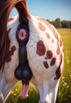 animal_genitalia animal_penis anus anus_focus balls black_balls butt butt_focus close-up equine_anus equine_genitalia equine_penis feral genitals male multicolored_body multicolored_penis nature nature_background penis pink_anus presenting presenting_anus presenting_hindquarters raised_tail realistic_feral solo spots spotted_body potato_salad equid equine horse mammal attempted_signature hi_res