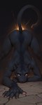 amber_eyes anthro black_body black_fur claw_nails female fur head_down_ass_up inner_ear_fluff lens_bloom looking_at_viewer raised_tail simple_background smile solo spread_legs spreading tuft ilmpbx siyana_(ilmpbx) felid mammal pantherine absurd_res hi_res signature