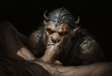 armor bodily_fluids cum cum_in_mouth cum_inside cum_on_face duo fellatio genital_fluids headgear helmet male male/male oral penile sex hyperion bugbear human humanoid mammal