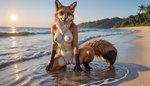 amber_eyes anthro beach black_nose black_tail_tip breasts chest_tuft dripping dripping_wet female fur genitals humanoid_genitalia inner_ear_fluff looking_at_viewer nipples nude orange_body orange_fur outside pussy sand sea seaside shoreline smile solo sunset tuft water water_ripple wet wet_body wet_fur white_body white_fur tenko canid canine canis fox mammal red_fox 16:9 hi_res wallpaper warm_colors widescreen