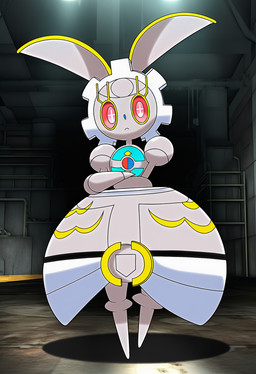 ambiguous_gender anthro clothing crossed_arms dress factory grey_body inside looking_at_viewer machine metal not_furry pink_eyes solo standing video_games boxen549 nintendo pokemon generation_7_pokemon humanoid legendary_pokemon magearna pokemon_(species) robot hi_res novelai