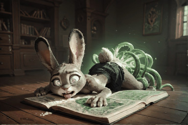 bodily_fluids bottomwear clothing confusion cum female fur genital_fluids golddreams grey_body grey_fur library looking_pleasured magic questionable_consent school_uniform sex skirt slim solo tentacle_sex tentacles uniform lagomorph leporid mammal rabbit animated low_res