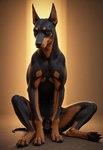 animal_genitalia animal_pussy canine_genitalia female feral fur genitals looking_at_viewer pussy solo solo_focus director_donki canid canine canis dobermann domestic_dog mammal pinscher hi_res