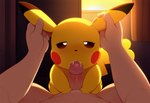 bodily_fluids duo fellatio female feral genitals hand_on_head interspecies licking male male/female oral penile penis penis_lick pokephilia saliva sex sunset tongue tongue_out nintendo pokemon pokemon_trainer generation_1_pokemon human mammal pikachu pokemon_(species)