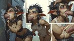 anthro black_hair bodily_fluids cum cum_in_pussy cum_inside cum_on_face fellatio female genital_fluids genitals glory_hole group hair male male/female oral penile prostitution pussy sex teenager young hyperion bugbear goblin human humanoid mammal hi_res