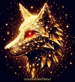 ai ambiguous_gender animated black_nose blinking canid canine canis feral gold_(metal) goldanthrowolf mammal red_eyes science_fiction solo star webm wolf