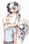 5_fingers anthro arm_around_neck bald big_breasts black_ears black_hair black_nose blue_eyes bottomwear breasts cheek_tuft chest_tuft claws clothed clothed/nude clothing curvy_figure duo embrace eyebrow_through_hair eyebrows eyeless facial_tuft featureless_breasts featureless_crotch female female_anthro finger_claws fingers floppy_ears fluffy fluffy_tail fur green_eyes grey_body grey_fur hair hair_between_eyes half-closed_eyes hand_on_chest head_between_breasts heterochromia hug hugging_from_behind larger_anthro larger_female light-skinned_male looking_at_another looking_down male male/female multicolored_body multicolored_fur multicolored_hair narrowed_eyes naturally_censored nipple_tuft nude pants pupils shirt shoulder_tuft sidelocks simple_background size_difference smaller_human smaller_male smile t-shirt tail_motion tailwag tan_body tan_fur three-quarter_view topwear translucent translucent_hair tuft voluptuous white_body white_fur white_hair white_pupils wide_hips cosmicelement australian_shepherd canid canine canis domestic_dog herding_dog human mammal pastoral_dog sheepdog absurd_res hi_res portrait three-quarter_portrait