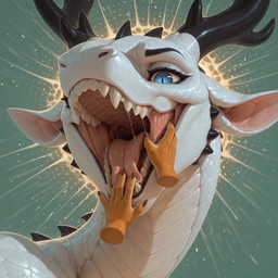 anthro black_antlers blue_eyes bodily_fluids detailed_mouth disembodied_hand duo fangs female feral hand_on_tongue looking_at_viewer male male/female mouth_play mouth_shot mythology open_mouth saliva saliva_string sharp_teeth simple_background spikes teeth tongue white_body nonimousmate gwen_(nonimousmate) ignir_(nonimousmate) cervid dragon hybrid mammal mythological_creature mythological_scalie scalie hi_res