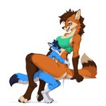 4_toes 5_fingers ambiguous_penetration anthro anthro_on_anthro anthro_penetrated anthro_penetrating anthro_penetrating_anthro big_breasts black_nose blue_body blue_fur blue_hair blush bottomless bottomless_anthro bottomless_female bra breasts brown_body brown_fur brown_hair claws clothed clothing countershading digitigrade dipstick_ears dipstick_tail duo ear_markings ear_piercing ear_ring embrace eyes_closed facial_markings feet female female_penetrated finger_claws fingers from_front_position fur gloves_(marking) hair hand_on_back head_between_breasts head_markings hug larger_anthro larger_female larger_penetrated leg_markings looking_pleasured male male/female male_penetrating male_penetrating_female markings mastery_position multicolored_body multicolored_ears multicolored_fur nude nude_male open_mouth orange_body orange_fur pawpads paws penetration piercing ring_piercing sex shirt simple_background sitting size_difference small_dom_big_sub smaller_anthro smaller_male smile socks_(marking) tail tail_markings tan_body tan_fur teeth thick_thighs toe_claws toes tongue topwear tuft underwear white_background white_body white_fur anonymous_director canid canine canis fox mammal maned_wolf wolf hi_res shaded