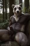 2024 4_fingers anthro anthrofied aroused athletic athletic_anthro balls biped black_balls black_body black_fur black_penis black_pupils blurred_background claws dark_balls dark_body dark_fur dark_glans dark_penis depth_of_field detailed_fur english_description erection fingers flat_chested fluffy fluffy_body fluffy_fur foreskin forest fur fur_mask genitals glans holding_penis humanoid_genitalia humanoid_penis looking_at_viewer male masturbating masturbation monotone_genitals monotone_penis multicolored_body multicolored_fur neutral_expression outdoors penis pinacolada_rv1_(model) plant pupils realism realistic realistic_fur realistic_penis_size red_glans sitting_on_ground slim solo spread_legs spreading stable_diffusion tailless text tree white_body white_claws white_fur wgeko badger mammal mustelid musteline colored detailed english_text hi_res tagme watermark