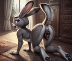 ahegao animal_genitalia animal_pussy butt butt_focus canine_genitalia canine_pussy female feral genitals judy_hopps lagomorph leporid looking_pleasured mammal o3o pawpads presenting presenting_hindquarters pussy seductive solo zootopia