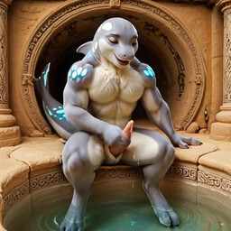 animal_genitalia animal_penis anthro bodily_fluids cum cumshot ejaculation fluffy genital_fluids genitals male masturbation penis sitting solo tapering_penis zerumi cetacean delphinoid mammal marine toothed_whale animated short_playtime webm