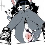 Rating: e
ID: 105087
Date: 2025-05-09 11:12:15 -0400
Status: active
Score: 24
5_fingers anthro anus bangs black_eyes black_nose blunt_bangs canid canine canis claws clitoral_hood clitoris clothing clothing_aside countershading_fur female finger_claws fingerpads fingers footwear genitals gesture hair hi_res knock-kneed looking_at_viewer mammal navel numeradin panties panties_aside pawpads pussy shoes sitting solo spread_pussy spreading thigh_gap underwear underwear_aside urethra wolf post #105087