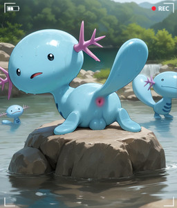 anus armless balls feet feral genitals group lake male recording rock surprise tail water wet wet_body woods nintendo pokemon amphibian axolotl generation_2_pokemon marine mole_salamander pokemon_(species) salamander_(amphibian) wooper from_behind_(disambiguation) hi_res