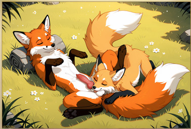 after_sex animal_genitalia animal_penis balls blep bodily_fluids canine_genitalia canine_penis cum duo female feral genital_fluids genitals knot male male/female penis tongue tongue_out flanim-nash