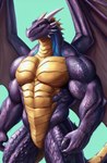 anthro dragon horn male muscular muscular_male pecs scales scalie solo spirit_shadow_(director) spyro spyro_the_dragon standing wings