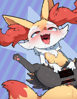 ahegao anthro black_body blush bodily_fluids censored_pussy female looking_pleasured lying nipples on_back paws red_eyes saliva solo tears tongue tongue_out white_body yellow_body elviola9029 nintendo pokemon braixen generation_6_pokemon pokemon_(species) censored hi_res