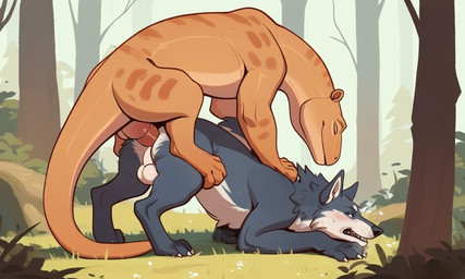 anal anal_penetration ass_up duo feral forest forest_background grass male male/male nature nature_background penetration plant sex tree towersmash canid canine canis komodo_dragon lizard mammal monitor_lizard reptile scalie wolf