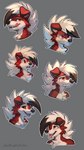 ahegao ambiguous_gender anotherarcticfox anthro black_pupils bodily_fluids chest_tuft crying fangs generation_7_pokemon group hair hi_res licking licking_lips looking_at_viewer looking_pleasured lycanroc midnight_lycanroc pokemon_(species) pupils red_eyes smile solo spiky_hair surprised_expression tears teeth tongue tongue_out tuft