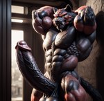 abs anthro armpit_hair balls big_balls big_muscles big_penis body_hair crypto_botany erection fur generation_7_pokemon genitals hand_behind_head hi_res huge_balls huge_muscles huge_penis humanoid_genitalia hyper hyper_genitalia hyper_penis incineroar looking_at_viewer male muscular muscular_anthro muscular_male nipples nude pecs penis pokemon_(species) solo solo_focus vein veiny_arm veiny_muscles veiny_penis