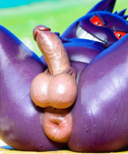 anus balls belly big_nipples bodily_fluids erect_nipples genitals lying male nipples on_back penis presenting puffy_anus slightly_chubby smile smiling_at_viewer solo spread_legs spreading steam steamy_penis stothemfh sweat nintendo pokemon generation_1_pokemon gengar pokemon_(species) hi_res
