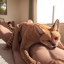 4_toes ambiguous_gender ambiguous_on_human bed bedroom bestiality chromatic_aberration claws cuddling curtains detailed_fur duo dust eyes_closed faceless_character faceless_male fangs feet feral fingers first_person_view fur furniture hand_on_butt hand_on_hip human_on_feral inner_ear_fluff inside interspecies intimate looking_pleasured male male/ambiguous male_on_feral male_pov markings multicolored_body multicolored_fur nipples nude on_bed paws penetration realistic romantic spots spotted_body spotted_fur tail teeth toe_claws toes tuft window mysticcheetah felid feline human mammal serval detailed hi_res