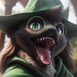 anthro black_body black_fur boss_monster bovid caprine clothing eyewear fur gaping_mouth glasses hat headgear headwear i89323 icon male mammal mouth_shot open_mouth presenting_mouth ralsei solo tagme