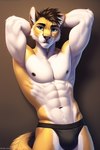 abs anthro black_nipples fur male muscular muscular_male nipples pose solo avaru felid feline humanoid mammal 2023 hi_res tagme