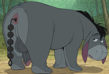 anal anal_beads anal_beads_in_ass anal_penetration anus balls big_balls big_penis bodily_fluids butt feral flaccid foreskin genital_fluids genitals glans grey_body humanoid_genitalia humanoid_penis looking_at_viewer looking_back looking_back_at_viewer male object_in_ass outside penetration penis plushie precum retracted_foreskin sad sex_toy sex_toy_in_ass sex_toy_insertion solo boxen549 disney winnie_the_pooh_(franchise) eeyore animate_inanimate asinus donkey equid equine living_plushie mammal