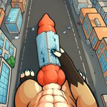 animal_genitalia animal_penis anthro big_penis building_penetration canine_genitalia canine_penis first_person_view genitals knot macro male penis solo thedavid canid canine canis mammal wolf hi_res