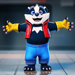 3_toes 4_fingers anthro barefoot biped black_body black_fur blue_bottomwear blue_clothing blue_eyes blue_pants bottomwear claws clothed clothing denim eyewear feet fingerless_gloves fingers fur gloves handwear looking_at_viewer male male_anthro multicolored_body open_mouth pants paws smile solo teeth telegram telegram_logo text toe_claws toes topwear vest white_body white_fur sergalbutt bradley_the_badger badger mammal mustelid musteline 1:1 director_name signature url