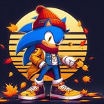 anthro autumn beanie bottomwear clothed clothing denim denim_clothing eulipotyphlan footwear fully_clothed hand_in_pocket hat headgear headwear hedgehog holding_leaf jacket jeans leaf male mammal pants pattern_clothing plaid plaid_clothing pockets scarf shirt shoes sneakers solo sonic_the_hedgehog sonic_the_hedgehog_(series) standing thedarkshadow1990 topwear white_clothing white_shirt white_topwear