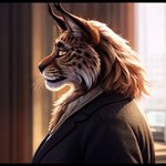 anthro clothed clothing ear_tuft female inner_ear_fluff mature_female office office_clothing photo photorealism photorealistic side_view smile solo tuft dimot felid feline lynx mammal portrait