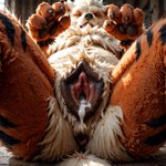 4_fingers animal_genitalia animal_pussy anthro anus big_pussy bodily_fluids canine_pussy claws clitoral_hood cum cum_in_pussy cum_inside detailed_fur female fingers fluffy fur gaping gaping_pussy genital_fluids genitals looking_at_viewer lying on_back orange_body orange_fur presenting presenting_pussy pussy solo spread_pussy spreading tan_body tan_fur director_footlover95 arcanine generation_1_pokemon pokemon_(species) tail absurd_res detailed hi_res