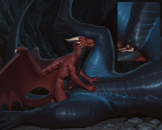 5_fingers animal_genitalia anthro anthro_on_feral anthro_penetrating anthro_penetrating_feral anus bestiality biped black_body black_scales blue_body blue_scales bodily_fluids cave cavern cheek_spikes claws clitoris cloacal close-up cutaway detailed_background detailed_scales embrace erection extreme_size_difference eyes_closed facial_spikes feet female female/female female_penetrated feral feral_penetrated finger_claws fingers genital_fluids genital_slit genitals glistening glistening_body glistening_scales group group_sex hair horn human_on_feral human_penetrating humanoid_genitalia inside interspecies kneeling larger_anthro larger_female larger_feral larger_penetrated licking looking_at_another looking_pleasured lying male male/female male_on_feral male_penetrating male_penetrating_female membrane_(anatomy) membranous_wings micro multicolored_body multicolored_scales mythology nude on_back on_side open_mouth oral penetration pink_tongue pussy quadruped raised_leg red_body red_scales scales sex sharp_teeth side_view size_difference size_play slit smaller_human smaller_male smile spikes spikes_(anatomy) spread_legs spread_wings spreading tail teeth tongue tongue_out tribadism trio two_tone_body vaginal vaginal_penetration vore wings mavefig_(director) dragon human mammal mythological_creature mythological_scalie reptile scalie western_dragon detailed hi_res