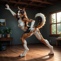 4_toes 5_fingers amazing_background anatomically_correct_tail anthro anus areola arm_tuft athletic athletic_anthro bent_over biped black_body black_ears black_fur black_hair black_nose black_tail breasts brown_body brown_fur brown_hair brown_tail butt casual_nudity cheek_tuft chest_tuft claws day detailed_background detailed_fur digitigrade elbow_tuft eyebrows eyelashes facial_tuft fangs feet female finger_claws fingers floor floppy_ears fluffy fluffy_tail fur furniture genitals gloves_(marking) hair hand_on_butt happy humanoid_genitalia humanoid_hands humanoid_pussy inner_ear_fluff inside leaning leaning_forward leg_markings light long_hair looking_at_viewer looking_back markings mottled multicolored_body multicolored_fur multicolored_tail neck_tuft nipples nude nude_female open_mouth open_smile orange_body orange_fur pawpads paws photorealism pink_anus pink_areola pink_nipples pink_pawpads pink_pussy plant plant_pot pose potted_plant presenting presenting_anus presenting_hindquarters presenting_pussy pussy raised_tail rear_view shadow slim smile socks_(marking) solo spots spotted_body spread_legs spreading standing stretching sunlight table tail tail_markings teeth text toe_claws toes tongue tree tuft white_body white_fur white_tail window wood wood_floor yellow_eyes crashbandit australian_shepherd border_collie canid canine canis collie domestic_dog herding_dog mammal pastoral_dog sheepdog comfyui_(software) custom_merge_(model) detailed digital_media_(artwork) full-length_portrait novaanimalpony_(model) portrait prompt_metainfo