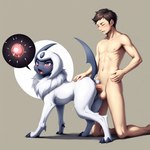 absol all_fours bestiality bestiality_impregnation blush bodily_fluids cum cum_in_pussy cum_inside digitigrade duo female feral feral_penetrated fur generation_3_pokemon genital_fluids genitals hand_on_hip hi_res human human_on_feral human_penetrating human_penetrating_feral impregnation interspecies male male/female male_on_feral mammal on_knees open_mouth ovum penetration penile penile_penetration penis_in_pussy pokemon_(species) pussy sex sperm_cell stufferman vaginal vaginal_penetration white_body white_fur