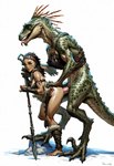 ambiguous_penetration animal_genitalia anthro cloaca cloacal_penis clothed clothing duo female genitals male male/female partially_clothed penetration hyperion human lizard mammal reptile scalie hi_res