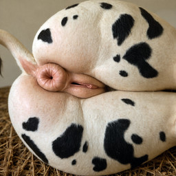 anthro anus butt butt_focus female fur genitals puffy_anus pussy solo tail girlswithsnouts bovid bovine cattle holstein_friesian_cattle mammal hi_res