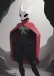 anthro black_body cave female female/female nude_female prompt simple_background solo stable_diffusion alcholoicidiot hornet_(hollow_knight)