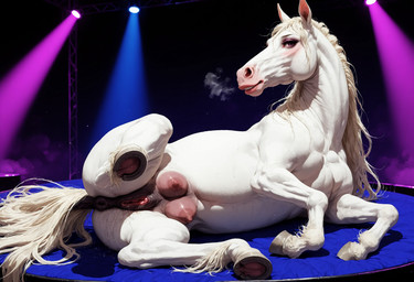 animal_genitalia animal_pussy anus bodily_fluids breasts butt dripping equine_anus equine_genitalia equine_pussy female feral fur genital_fluids genitals looking_at_viewer nipples nude presenting pussy raised_tail solo diddlier equid equine horse mammal hi_res