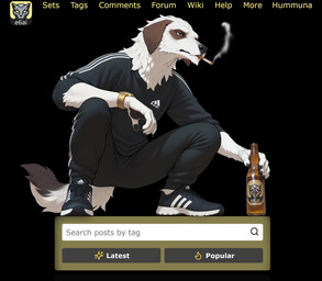 5_fingers alcohol anthro beer beer_bottle beverage biped black_clothing black_nose bottle bottomwear brown_body brown_fur cigarette claws clothed clothing container crouching fingers floppy_ears footwear fur holding_object male pants pawpads shoes simple_background smoke smoking sneakers solo text text_on_clothing topwear transparent_background white_body white_fur hummuna mascot_2025 borzoi canid canine canis domestic_dog hunting_dog livestock_guardian_dog mammal mountain_dog pastoral_dog sighthound absurd_res alpha_channel digital_media_(artwork) hi_res