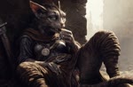 after_sex anthro bodily_fluids cum cum_in_pussy cum_inside female genital_fluids licking solo substance_intoxication tongue tongue_out hyperion felid khajiit mammal animated hi_res webm