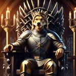 anonymous_director anthro blonde_hair candle canid canine chair crown fantasy front_view furniture game_of_thrones hair king long_hair male mammal medieval medieval_armor medieval_fantasy royalty sitting_on_throne solo throne