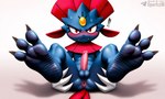 3_toes anthro anus balls biped blue_body blush bodily_fluids butt claws erection exclamation_point fangs feathers feet foot_focus genitals legs_up looking_at_viewer male nude paws penis perineum presenting red_eyes simple_background soles solo spread_legs spreading sweat teeth text toe_claws toes vein veiny_penis white_background wrinkled_feet wrinkles sergalbutt nintendo pokemon generation_4_pokemon pokemon_(species) weavile 5:3 detailed signature url
