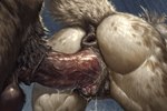 anthro anus balls butt close-up duo female genitals male male/female penetration penis pussy vaginal vaginal_penetration vein veiny_penis hyperion beastman bovid bovine gnoll hyaenid mammal