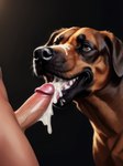 absurd_res bestiality black_background black_body black_fur black_nose bodily_fluids brown_body brown_eyes brown_fur canid canine canis cum cum_drip cum_in_mouth cum_inside cum_on_face cum_on_tongue cumshot cumshot_in_mouth domestic_dog dripping duo ejaculation excessive_cum excessive_genital_fluids faceless_character faceless_human faceless_male fellatio feral floppy_ears fur genital_fluids genitals glistening glistening_body glistening_genitalia gradient_background happy hi_res human human_on_feral interspecies looking_at_another looking_at_partner looking_pleasured looking_up male male/male mammal messy open_mouth open_smile oral penetration penile penis sex shuffur simple_background smile tongue whiskers